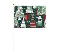Arbres de Noël Impression Double Face Drapeaux Héros À La Main Extérieur Intérieur Décoratif Sports Jeux Festival Événements Drapeau