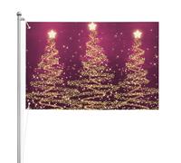 Arbres de Noël scintillants élégants rose violet,Drapeau de jardin, bannière décorative, drapeau double face, 2 x 3 pieds, pour extérieur et intérieur