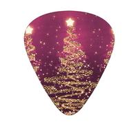 Arbres de Noël scintillants élégants rose violet,Lot de 12 médiators de guitare, 3 épaisseurs différentes pour guitare acoustique, basse, ukulélé