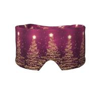 Arbres de Noël scintillants élégants rose violet,Masque pour les yeux bloquant la lumière Cache-yeux et cache-oreilles pour le sommeil