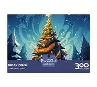 Arbres de Noël style dessin animé 300 pièces pour adultes puzzle amusant en bois épais décoration jouet intellectuel soulagement du stress éducation jeu relaxation et intelligence 300 pièces (40 x 28