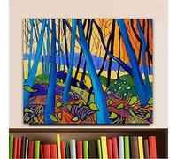 Arbres d'hiver David Hockney Toile de peinture Moderne Toile Impression Affiche Mur Art Abstrait Photos Salon Bureau Décoration Sans cadre (Color : No frame, Size : 50x70cm(20x28in) 1pcs)