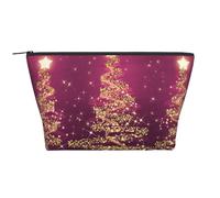 Arbres étincelants de Noël élégants Rose Violet, Trousse de Toilette Trousse de Maquillage Sac à cosmétiques Trousse de Toilette de Voyage Portable