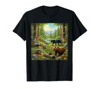 Arbres Faune Nature Animal Ours Extérieur Forêt Woodland T-Shirt