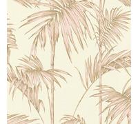 Papier Peint Motif Palmier Lola Paris 36919-3 Crème/Rose Feuilles Tropicales