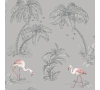 Arbres & Feuilles Papier Peint - Floral Métallique Tropical Paillette Palmier
