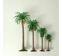 Arbres miniatures en cocotier pour améliorer les modèles de construction, les tables de sable et les scénarios de routes (H = 6 cm)