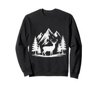Arbres Réflexion Extérieur Faune Nature Animal Cerf Sweatshirt