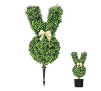 Arbres Topiaires En Forme De Lapin De Pâques, Arbres Topiaires De Lapin De Pâques Artificiels Avec Piquet De Sol, Décoration En Buis En Forme D'oreilles D'animaux Mignons, Décoration Végétale