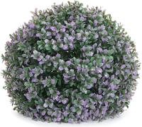 Arbuste artificiel HWC-L77, boule de buis plante décorative Buxus plante artificielle, Outdoor Ø 35cm ~ lilas