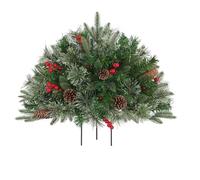 Arbustes de Noël pour pots de fleurs : remplis de pots de Noël pré-éclairés avec lumières, branches avec lumières brillantes, pour la naissance, les tables de jardin, les cimetières, les chemins