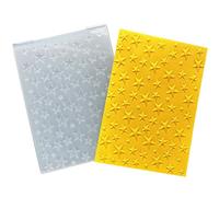 Arbuya Pochettes de gaufrage en plastique avec fond en forme d'étoiles 3D pour la fabrication de cartes, motif étoile de Noël, gabarit de gaufrage pour scrapbooking, pages, travaux manuels, décoration