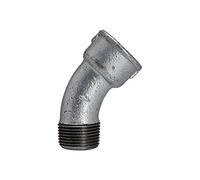 Arc 40, 45°, IG/AG, Rp/R 3/4, température de fonctionnement -20 °C à 300 °C, fonte noire, galvanisée à chaud, DIN EN 10242.