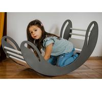 Arc à grimper bois balançoire "Smile" | Triangle d'escalade pour enfants | Jouets Montessori | Rockerboard aire de jeux