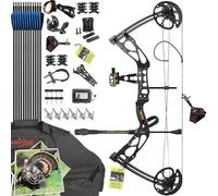 Arc à poulies pour débutants & Adultes - Kit de Chasse à l'arc, Mains Droite, 0-45lbs Poids de Traction réglable, 30" Court axe-à-axe, 9-31" Longueur de Traction, Complet pour Jeunesse/Adulte