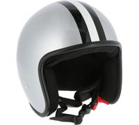 ARC Casque 'Modèle A-611' Look Rétro - Argent avec Rayures, Taille : L