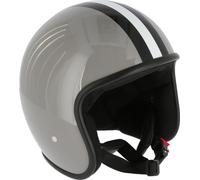 ARC Casque 'Modèle A-611' Look Rétro - Gris avec Rayures, Taille : L