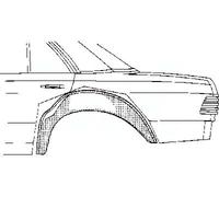 Arc d'aile intérieur arrière gauche pour Mercedes W123