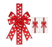 Arc d'armoire - Saint Valentin Cabinet Bow, 9,8 pouces rouge et blanc ruban de porte en forme de cœur, ruban de porte romantique sans | pour cuisine, chambre, ferme, vacances, anniversaire, mariage