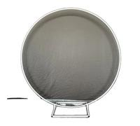 Arc de cercle métallique Support de fond, hauteur réglable, polyvalent, 2m(78,7in), base blanche carrée