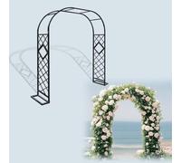 Arc De Jardin Arc De Roses Arc Métallique Idéal pour Jardins, Mariages Et Cérémonies Acier Galvanisé, Résistant Aux Intempéries Support pour Plantes Grimpantes Installation Facile(Noir,W240xH230CM)