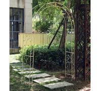 Arc de Jardin en métal Robuste avec Pointes de Sol - Support de Plante d'escalade Robuste pour Les Roses, Les vignes et Les légumes - Grand décor Vintage intérieur/extérieur - Finition Blanche