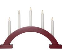 Arc de lumière Abbe rouge 5 bougies LED Timer blanc chaud L 46cm