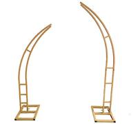 Arc de Mariage avec Socles, Arche de Jardin Décorative, Tuteur Plantes Grimpantes, pour Toile de Fond, Fête, Facile À Assembler (Color : Gold, Size : 180+210cm/70.8+82.6in)
