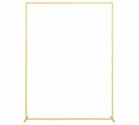 Arc de mariage en acier doré 150 x 49,5 x 200 cm pour les cérémonies en | Profil carré, structure en acier, montage facile, pour jardin et terrasse, fond élégant