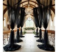 Arc de mariage en tulle noir 0,75x8M, décoration de mariage, rideau pour mariage, ruban pour décoration de mariage, photographie, fête, mariage