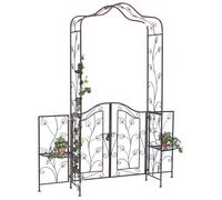 Arc de rose avec porte porte 101759 porte de jardin en métal 236 x 186 cm éch...