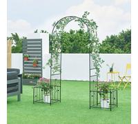 Arc de roses 'Barisciano' avec 2 bacs à fleurs en métal 220 x 202 x 50 cm Noir