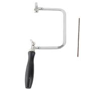 Arc de scie portable, outil de poignée en forme de U noir sculpté en fil de bijoux avec 12 lames, arc de scie à bijoux pour le travail du bois, l'artisanat, la fabrication de