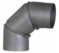 FIREFIX Arche de cheminée réglable avec porte Gris foncé 90° ø 150 mm