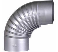 FIREFIX A120/B FAL Arche 90° Rigide ø 120 mm - Tubes de poêle en tôle d'acier 0,6 mm d'épaisseur, revêtement intérieur coulé au Laser, argenté