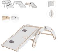 Arc d'escalade avec toboggan, triangle d'escalade, escalade bébé, balançoire arc-en-ciel en bois, arc en bois pour enfants, planche de glisse pour aire de jeux, portique d'escalade