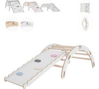 Arc d'escalade avec toboggan, triangle d'escalade, escalade bébé, balançoire arc-en-ciel en bois, arc en bois pour enfants, planche de glisse pour aire de jeux, portique d'escalade ind