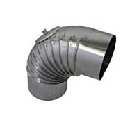 Arc en aluminium Bertrams 14BG90-120KV 90°, Ø 120 x 2000 mm, nervuré, avec serrure de commande