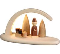 Arc En Bois Naturel LED Éclairé Motif De Noël LxHxP =24x13x10cm NEUF