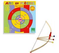 Vilac Arc en bois pour enfant – 3 flèches avec cible intégrée
