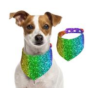 Arc-en-Ciel avec Paillettes,Bandanas pour Chien, écharpe en Coton, Bavoirs réglables pour Animaux de Compagnie,L