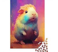 Arc-en-Ciel Cochon d'Guinée 1000 Pièces Carton Extra Épais Puzzle Premium pour Adultes Défi Éducatif Belle Décoration Pack De Valeur 52x38cm/1000pcs