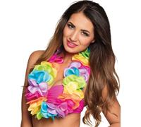 Arc-en-ciel Collier hawaïen XXL - Mardi gras Fête des fleurs Carnaval