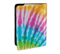 Arc-en-Ciel coloré de Colorant de Cravate en Spirale, Porte-Passeport Portefeuille de Voyage en Cuir PU Étui pour Passeport Couvre-Passeport 6,5 po