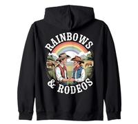 Arc-en-ciel et rodéos LGBTQ Western Gay Pride Cowboys Vintage Sweat à Capuche