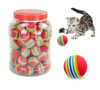 Arc-en-ciel EVA chat jouets balle interactive chat chien jouer à mâcher hochet Scratch EVA balle balles d'entraînement jouets pour animaux de compagnie fournitures 10pcs