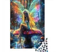 Arc-en-Ciel fée Assise 1000 Pièce Stock De Cartes Premium Puzzle Premium pour Enfants Débutants Jeu Éducatif Cadeaux 52x38cm/1000pcs