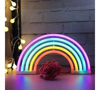 Arc-en-ciel LED Néon Lumières Art Coloré Néon Lampe Lampe Nuit Intérieure Mur Décor pour Home Party Anniversaire Valentine Cadeaux Chambre À Côté De La Décoration De Table, Plastique