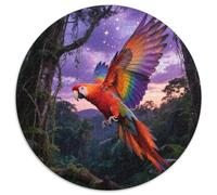 Arc-en-Ciel LorikeetPuzzle Rond 1000 Pièces Tâche Défi pour Adultes Et Adolescents Amélioration Cérébraleoiseau Art Décoratif Salon Point Focal 1000pcs (67.5x67.5cm)