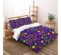 Arc-en-ciel Lumière des étoiles Symphonie Housse De Couette Super King(260x220cm) Imprimé 3D Univers Galaxie Pour Garçons Et Filles En Microfibre Respirant Avec Fermeture Éclair Literie Confort